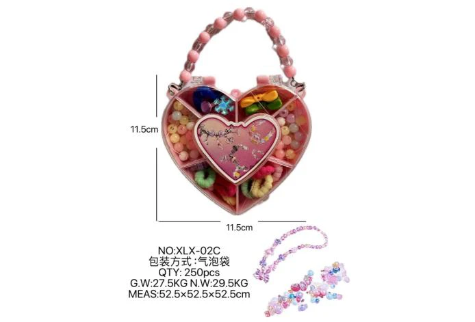 DIY playhouse girl toy beaded jewelry heart
