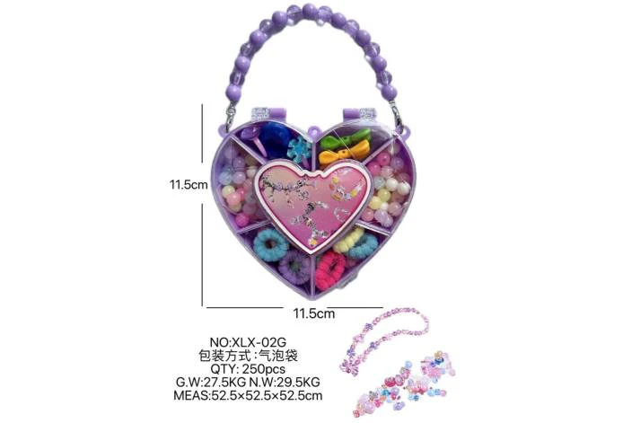 DIY playhouse girl toy beaded jewelry heart