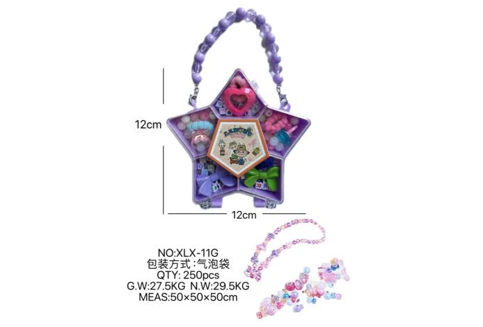 DIY pretend play girl toy bead Labubu pentagram