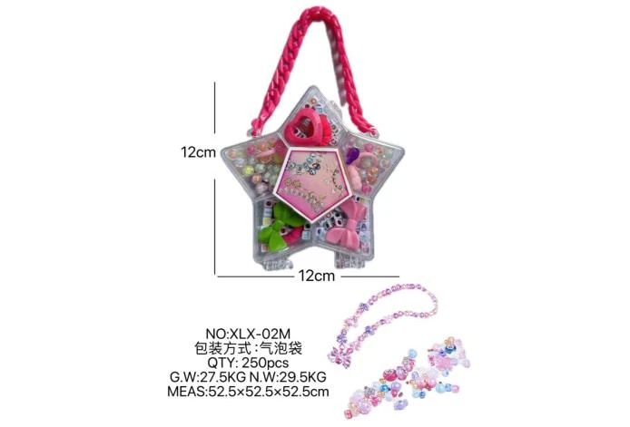 DIY pretend play girl toy beaded jewelry five-pointed star