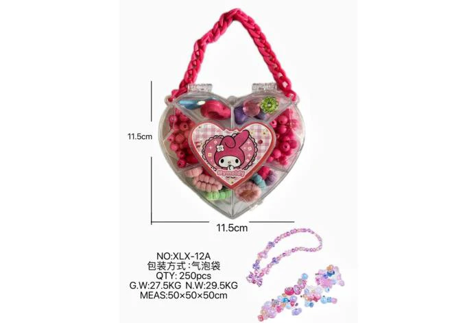 DIY pretend play girl toy bead Kuromi heart