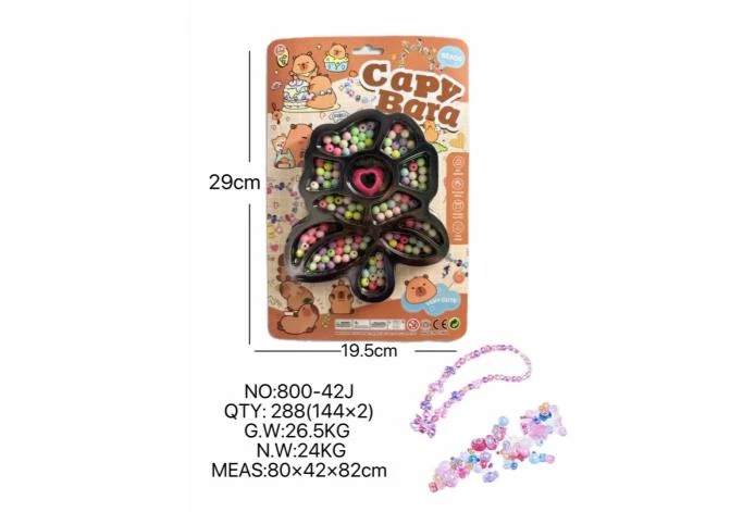 DIY pretend play girl toy beaded Capybara flower