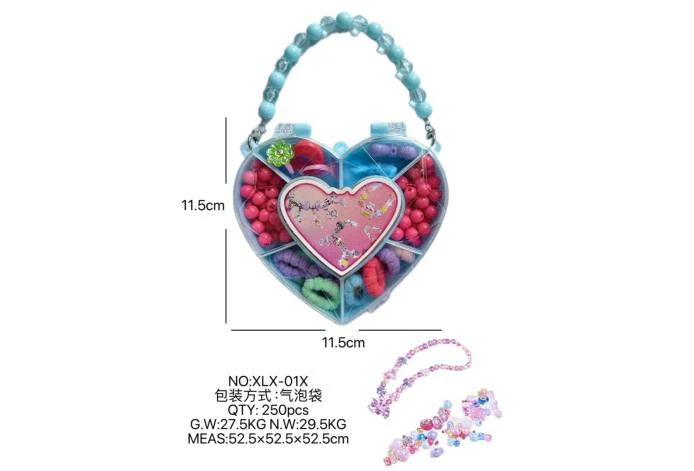 DIY playhouse girl toy beaded jewelry heart