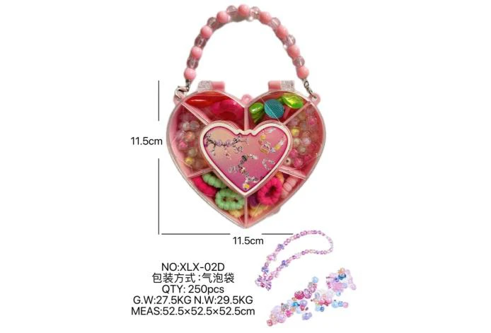 DIY playhouse girl toy beaded jewelry heart