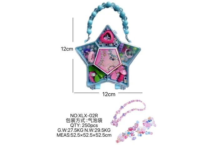 DIY pretend play girl toy beaded jewelry five-pointed star