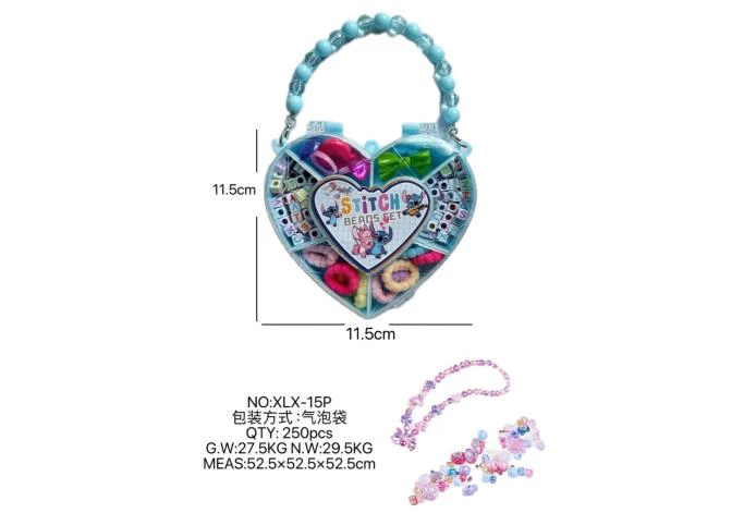 DIY playing house girl toy beads Stitch heart