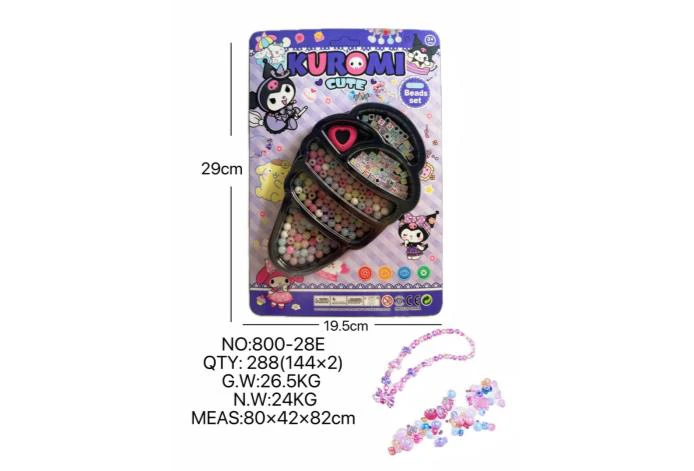 DIY pretend play girl toy beaded Kuromi ice cream