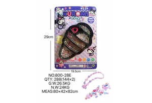 DIY pretend play girl toy beaded Kuromi ice cream