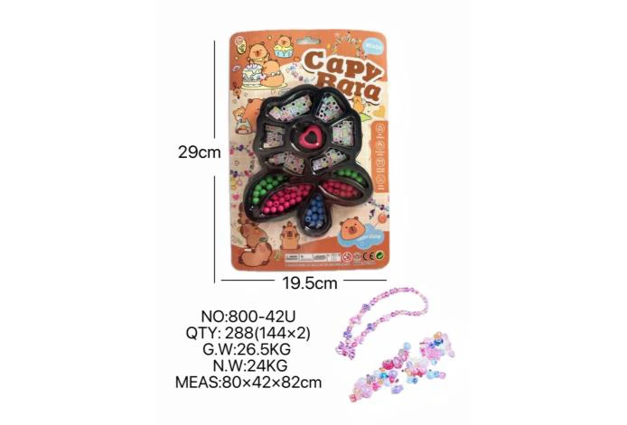 DIY pretend play girl toy beaded Capybara flower