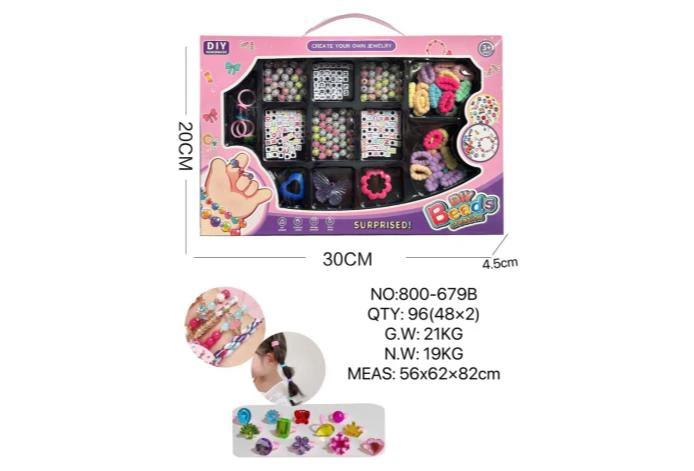 DIY pretend play girl toy beaded cartoon hand square