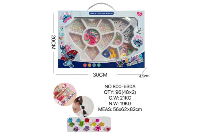 DIY pretend play girl toy beads Stitch heart