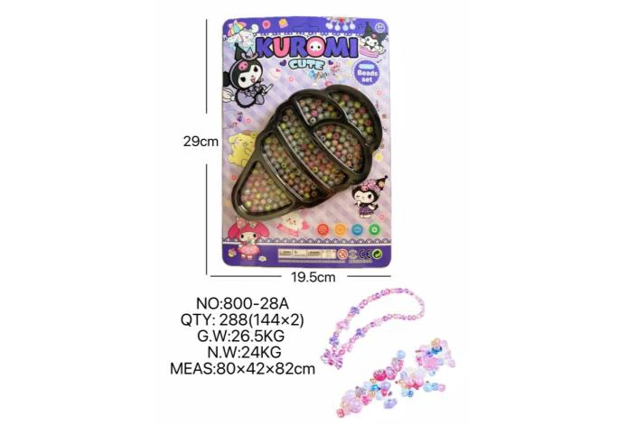DIY pretend play girl toy beaded Kuromi ice cream
