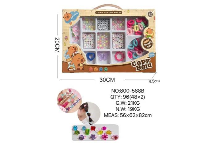 DIY Playing House Girl Toys Beaded Cartoon Capybara Square