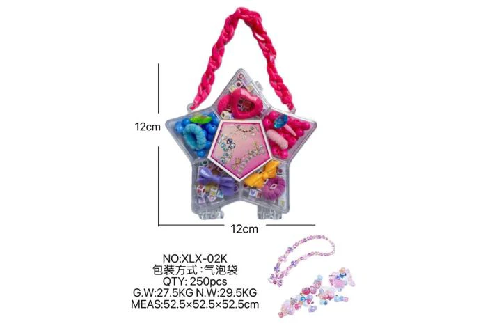 DIY pretend play girl toy beaded jewelry five-pointed star