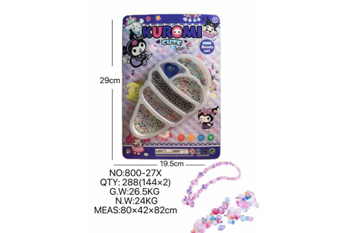 DIY pretend play girl toy beaded Kuromi ice cream