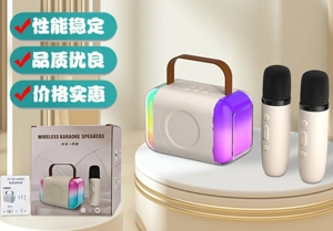 Cross-border Portable Bluetooth Speaker with Microphone All-in-One Portable Outdoor Home KTV Speaker Bluetooth Microphone Speaker (Dual Mic)