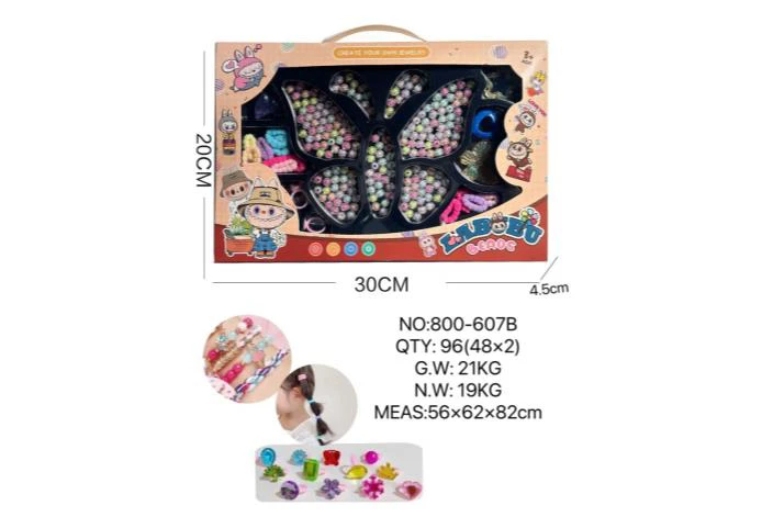 DIY pretend play girl toy beaded pull cloth butterfly