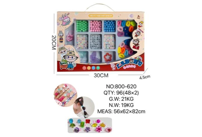 DIY Playing House Girl Toys Beaded Cartoon Hand Square
