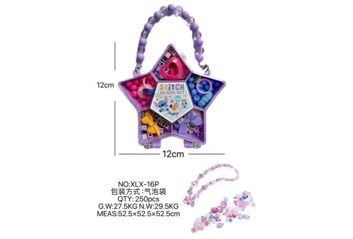 DIY pretend play girl toy beaded Stitch pentagram