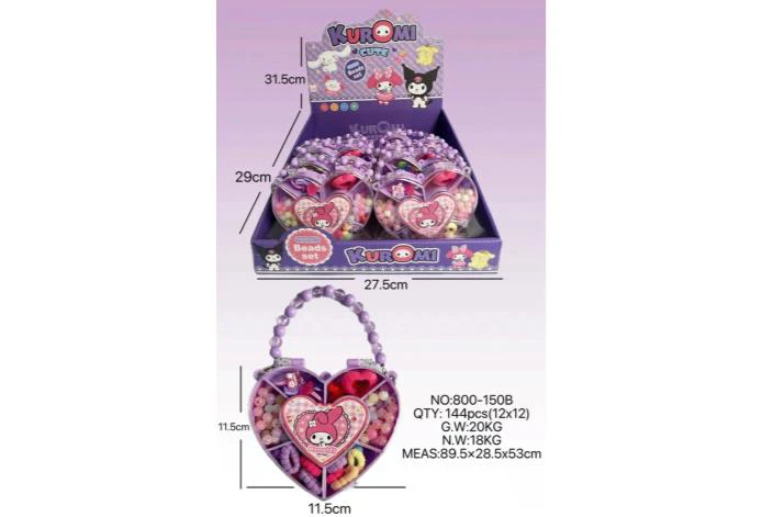 DIY Play House Girl Toy Beads Kuromi Heart (12PCS Single Price)