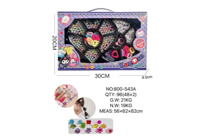 DIY pretend play girl toy beaded Kuromi heart