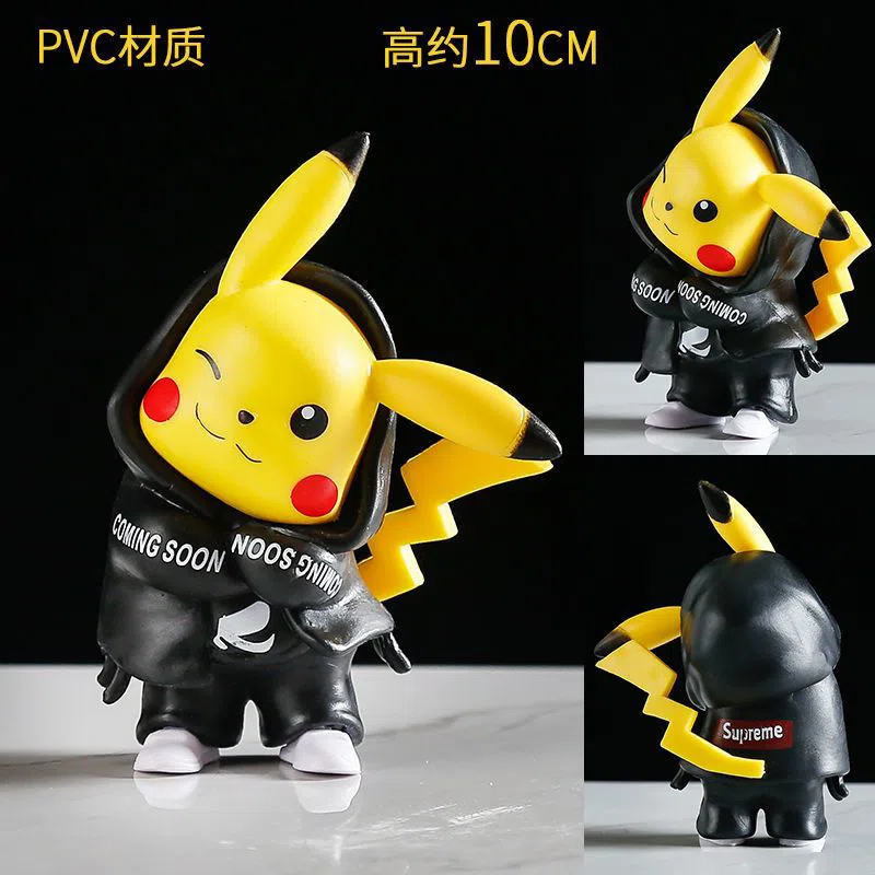 Pikachu Hoodie Pikachu Figurine Black
