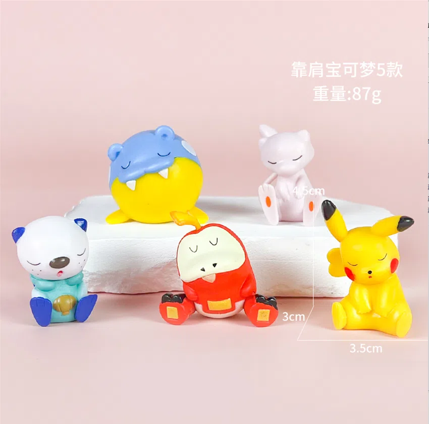 Pikachu Pokémon Figurines Backrest Pokémon 5 Pieces