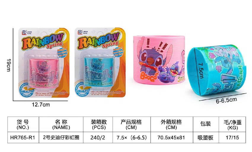 No. 2 Suction Plate Stitch Rainbow Ring