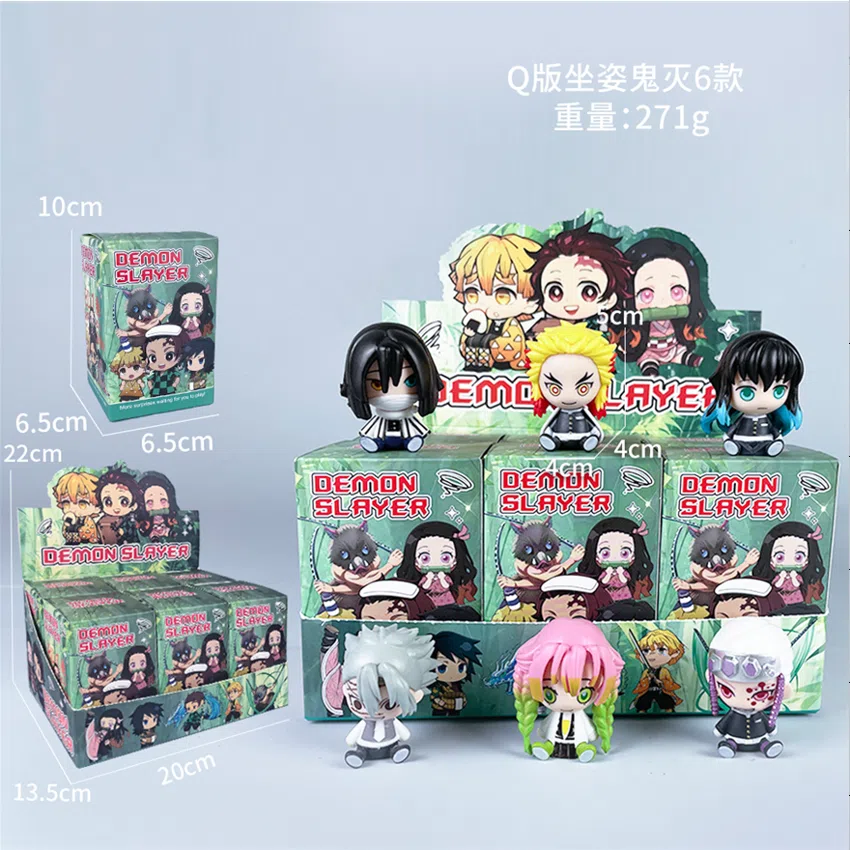 Demon Slayer figure Q version seated demon slayer 6 models