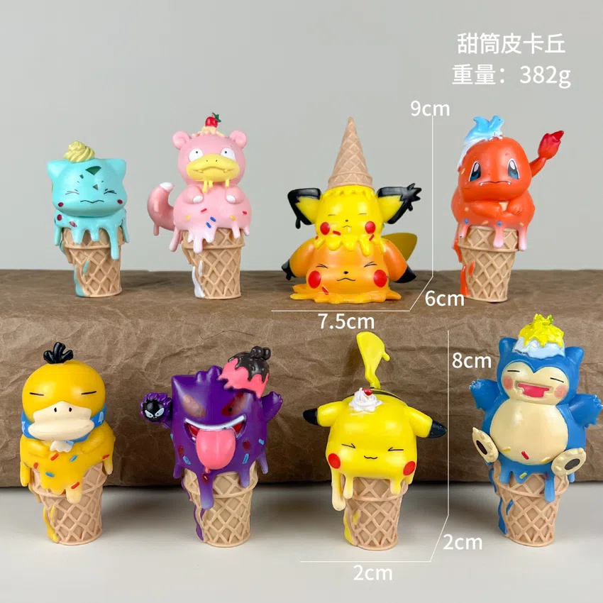 Pikachu Pokémon Figure Ice Cream Cone Pikachu 8pcs