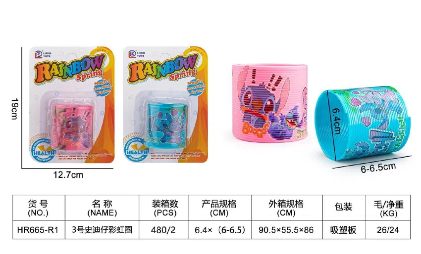 No. 3 Suction Plate Stitch Rainbow Ring