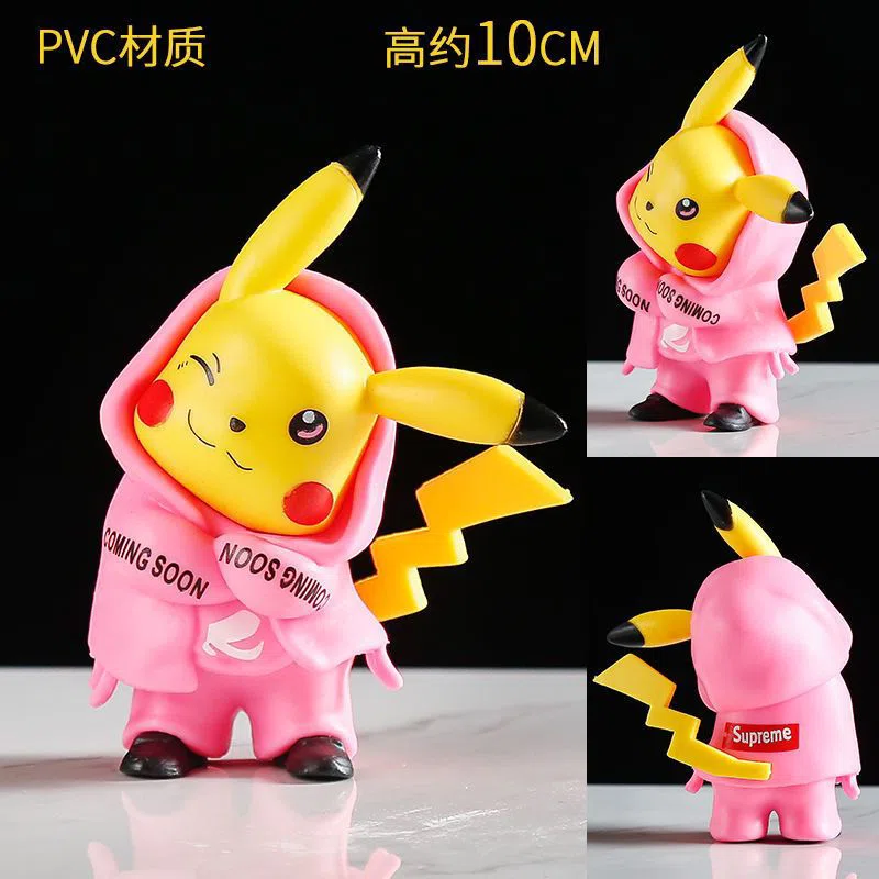 Pikachu hoodie Pikachu figurine pink