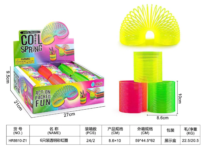 6-pack transparent rainbow rings