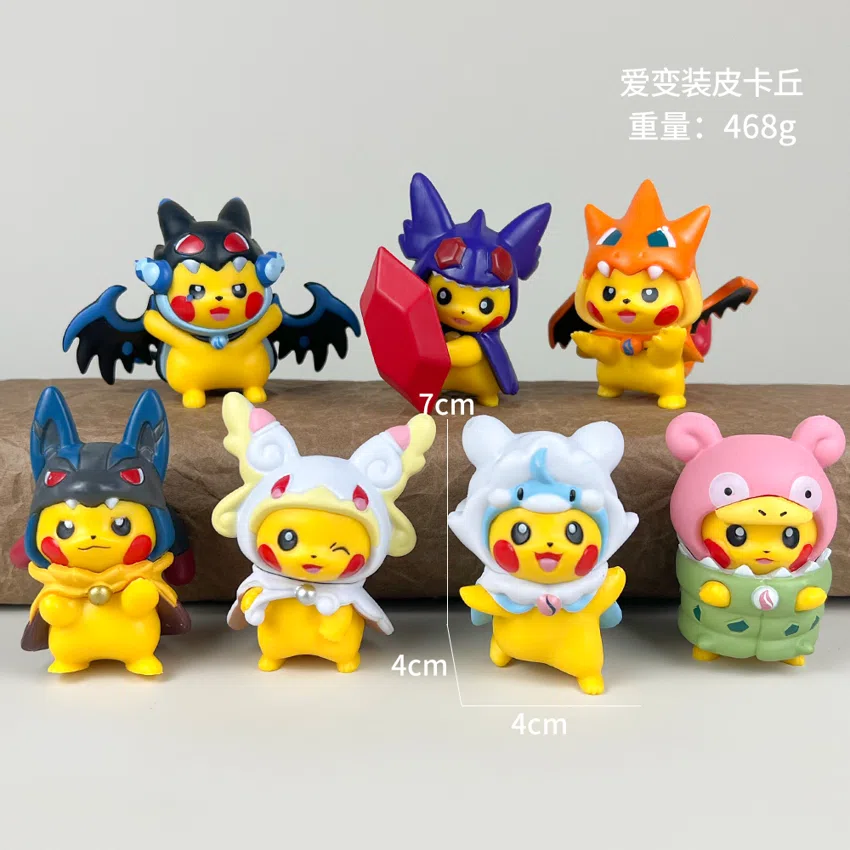 Pikachu Pokémon Figure Loves Costume Pikachu 7pcs