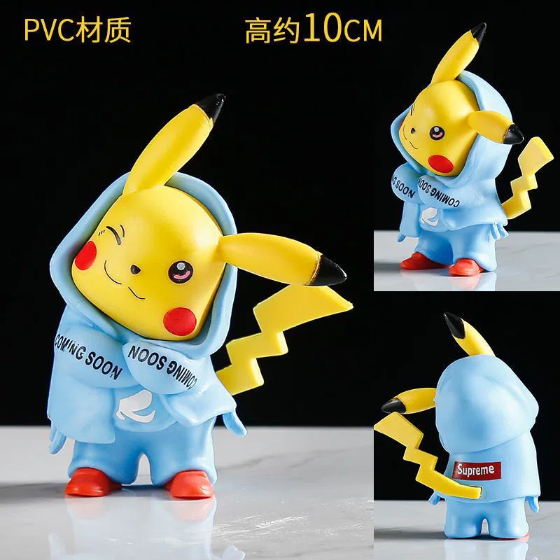 Pikachu Hoodie Pikachu Figurine Blue