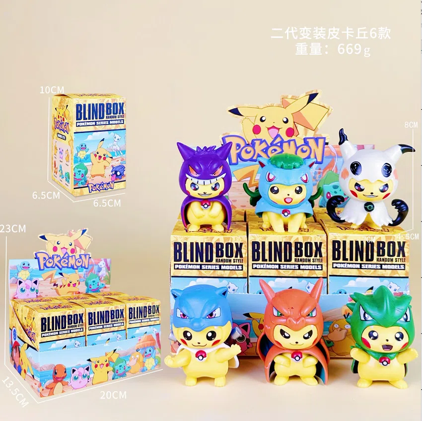 Pikachu Pokémon Figure 2nd Generation Costume Pikachu 6pcs