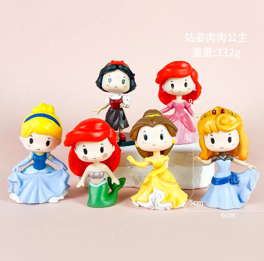 Disney Figurines Standing Chubby Princess 6 Types