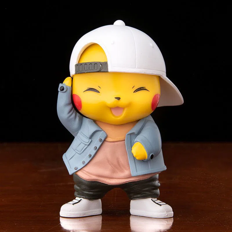 Pikachu white hat cowboy Pikachu figurine
