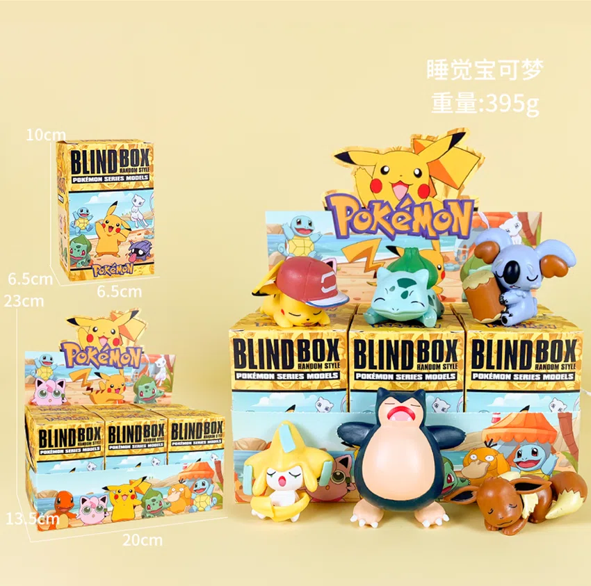 Pikachu Pokémon Figure Sleeping Pose Pokémon 6pcs