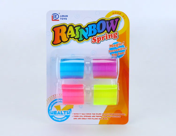 4 transparent rainbow rings with suction cups