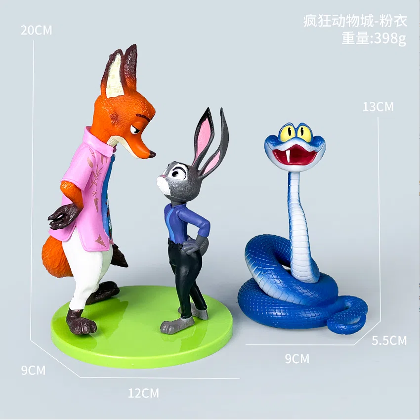 Disney Figurines Zootopia Pink Outfit Green Base