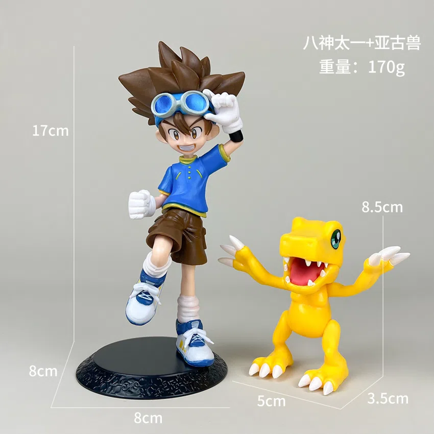 Pikachu Pokémon Figurines Tai + Agumon Figurine with Black Base