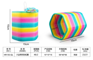 Hexagon Strange-Shaped Rainbow Ring