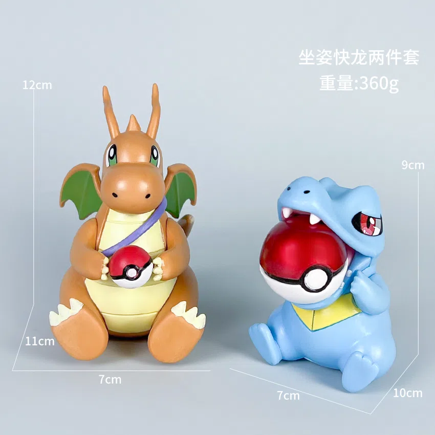 Pikachu Pokémon Figurines Sitting Charizard