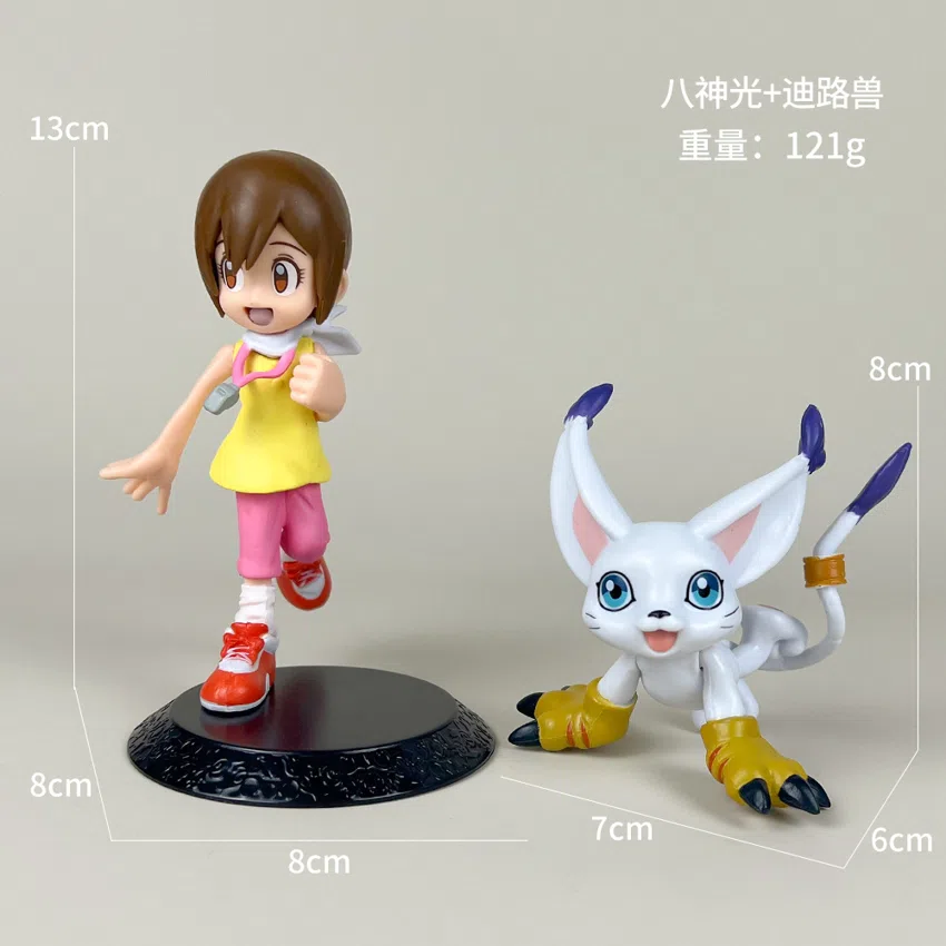 Pikachu Pokémon Figurines Hikaru + Veemon Figurine with Black Base
