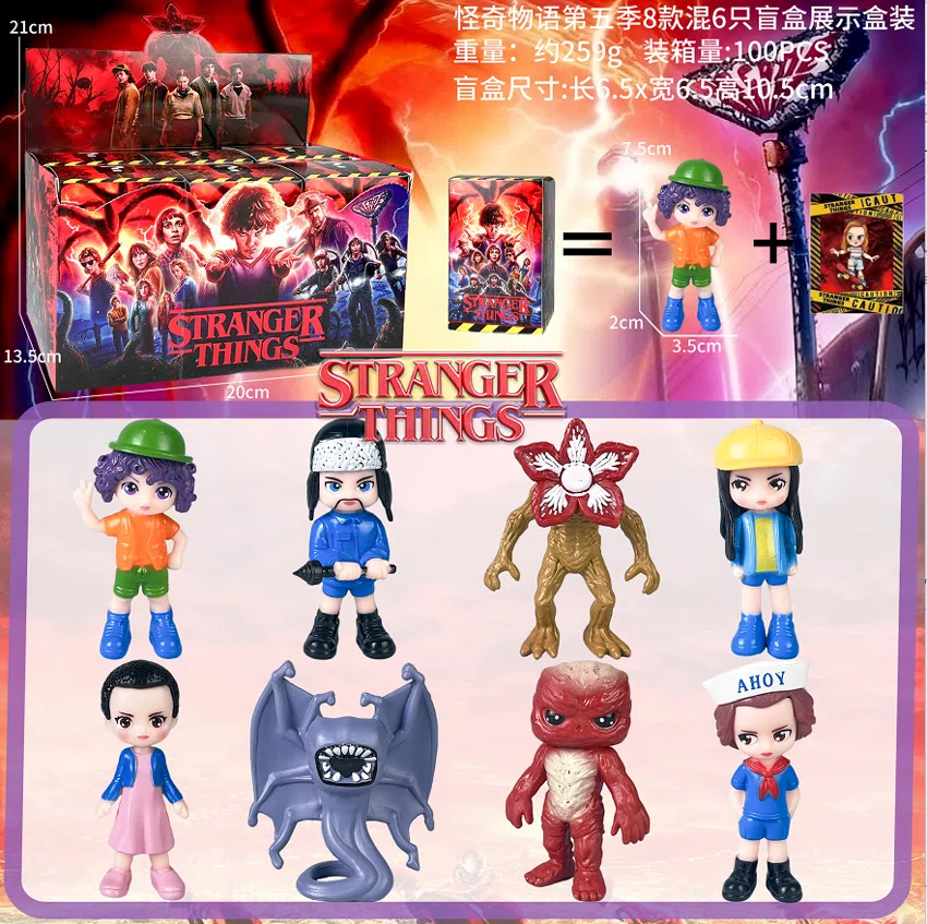 Stranger Things Figurine Season 5 Standing Pose Blind Box with Card 6 Pieces
