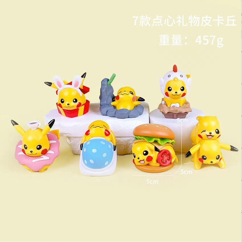 Pikachu Pokémon Figure Snack Gift Pikachu 7pcs