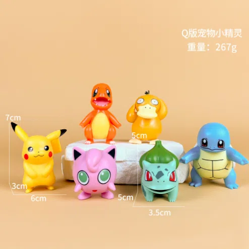 Pikachu Pokémon Figure Q Version Pokémon 6pcs