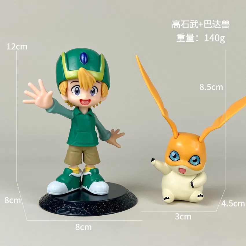 Pikachu Pokémon Figurines Takeshi + Greymon Figurine with Black Base