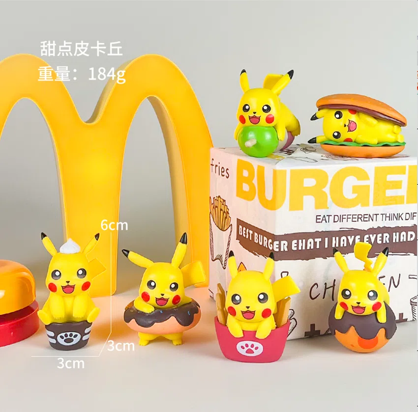 Pikachu Pokémon Figure Dessert Pikachu 6pcs